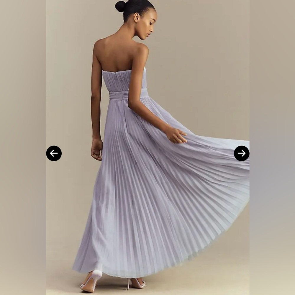 Hutch Lavender strapless pleated with bow Maxi Dress Sz 4/small NWT - Picture 2 of 4
